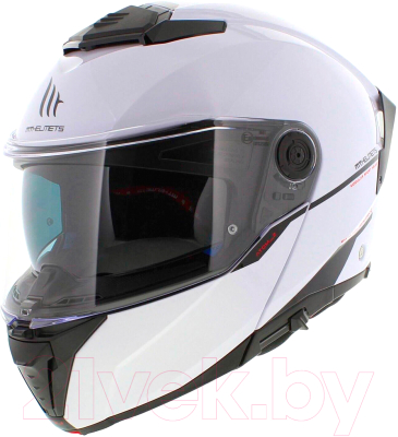 Мотошлем MT Helmets Atom 2 SV Solid (M, глянцевый белый)