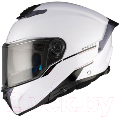 Мотошлем MT Helmets Atom 2 SV Solid (M, глянцевый белый)