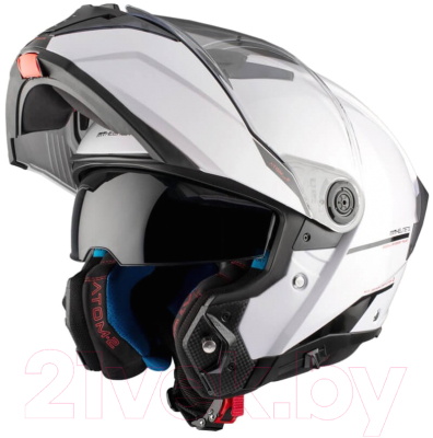 Мотошлем MT Helmets Atom 2 SV Solid (S, глянцевый белый)