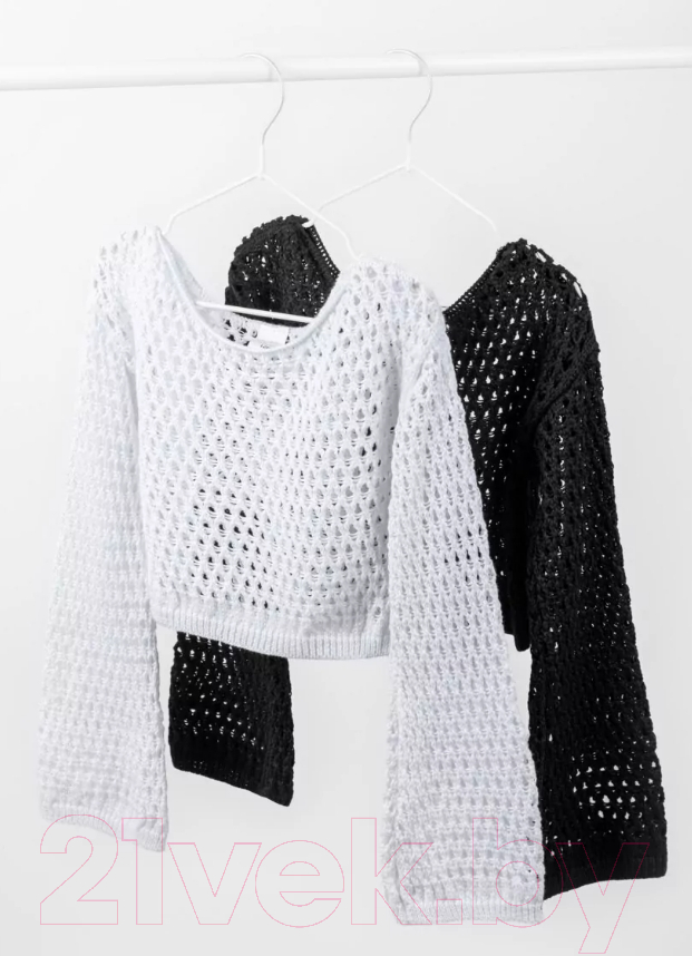 Джемпер детский Amarobaby Lattice / AB-OD24-LA26/09-152 (черный, р.152) — фото 3