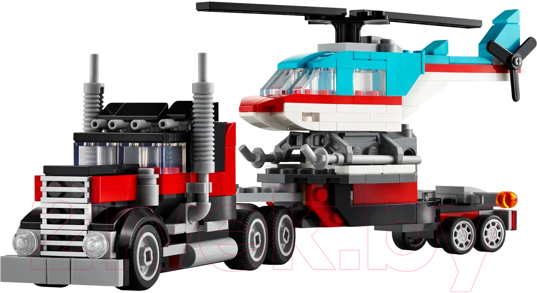 Конструктор Lego Creator Грузовик-платформа с вертолетом 3 в 1 / 31146 — фото 4