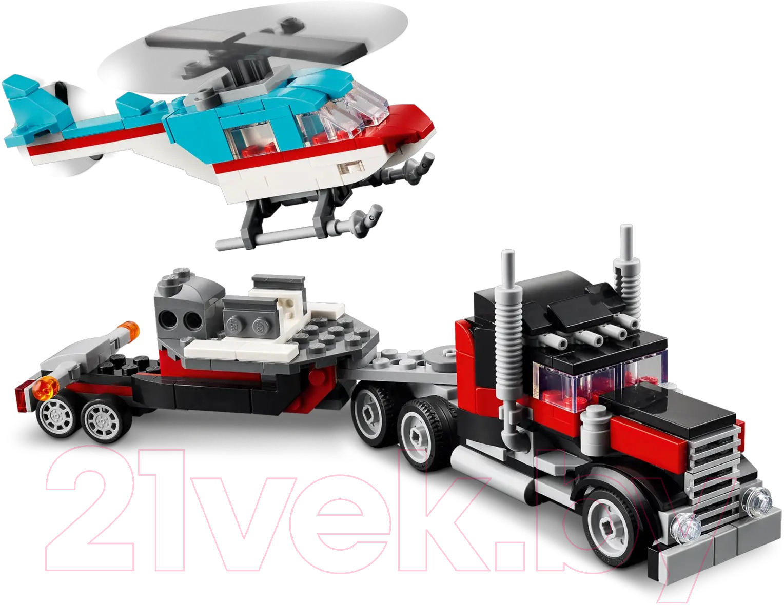 Конструктор Lego Creator Грузовик-платформа с вертолетом 3 в 1 / 31146 — фото 5