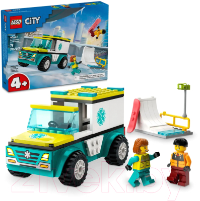 Конструктор Lego City Скорая помощь и сноубордист / 60403 