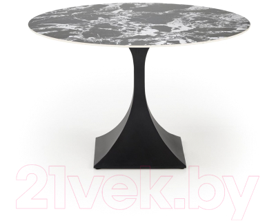 Обеденный стол Halmar Manuel 120x77 (черный мрамор/черный)