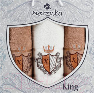 Набор полотенец Merzuka King / 10545 (3шт, в коробке, коричневый)