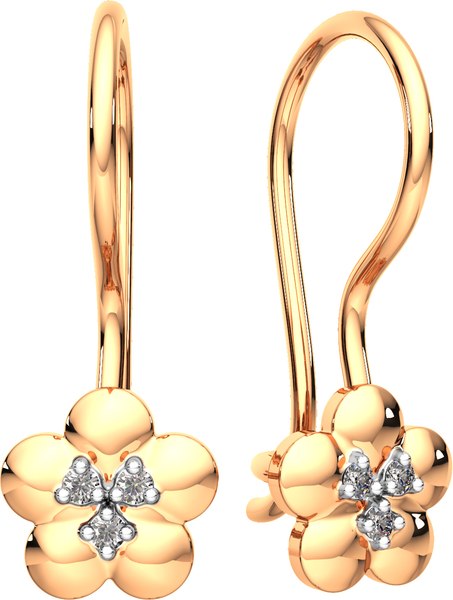 Серьги из розового золота ZORKA 3101256.14K.R (с фианитами)