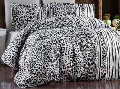 Комплект постельного белья DO&CO Delux Leopard / 12231 (черный)