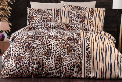 Комплект постельного белья DO&CO Delux Leopard / 12231 (коричневый)