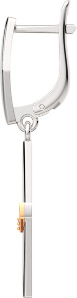 Серьги из комбинированного серебра ZORKA 03D0013.G14K.ZZ (с золотой вставкой и бриллиантами)