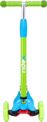 Самокат детский Ridex Snappy 3D (голубой/зеленый)
