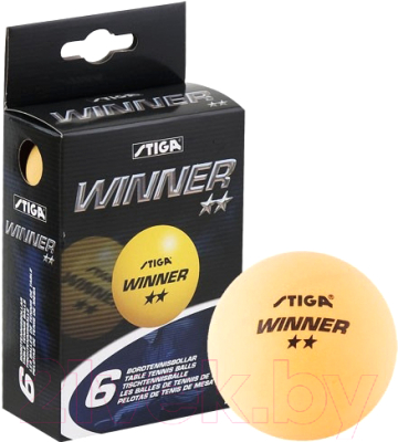 Набор мячей для настольного тенниса STIGA Winner ABS (6шт, оранжевый)