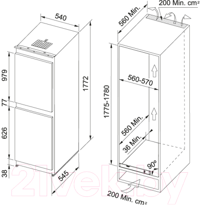 Встраиваемый холодильник Franke FCB 320 NR ENF V A+ (118.0531.545)