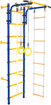 Детский спортивный комплекс Юный Атлет Пристенный (синий)