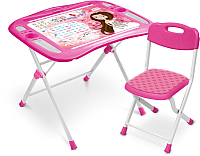 Комплект мебели с детским столом Ника NKP1/3 Маленькая принцесса (розовый) - 