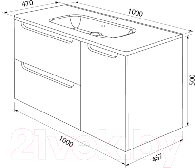 Тумба с умывальником IDDIS Edifice EDI10W1i95K