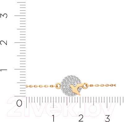 Браслет из розового золота ZORKA 640096.9K.R (18см, с фианитами)