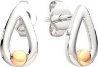 Серьги из серебра ZORKA 0300429.G14K (с золотой вставкой) - 