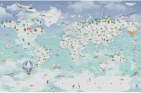 Фотообои листовые Citydecor Детская Карта мира 357 (400x260см) - 