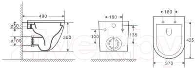 Унитаз подвесной D&K Matrix DT1396016 (белый, сиденье микролифт)