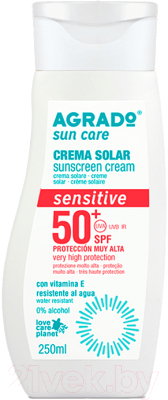 Крем солнцезащитный Agrado для чувствительной кожи SPF50+ (250мл)