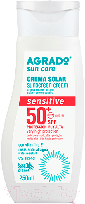 Крем солнцезащитный Agrado для чувствительной кожи SPF50+