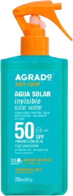 Спрей солнцезащитный Agrado Невидимый водный SPF50 (200мл)