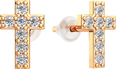 Серьги из розового золота ZORKA 310467S.9K.R (с фианитами) - 