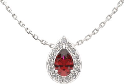 Колье из серебра ZORKA 05S5042.ZZ (45см, с гранатом и фианитами) - 