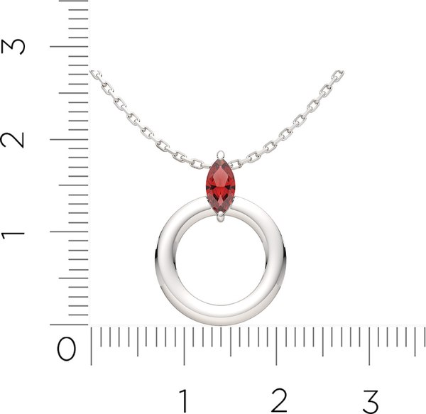 Колье из серебра ZORKA 05S5006 (45см, с гранатом)