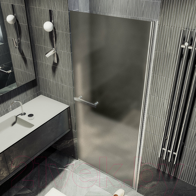 Душевая дверь MaybahGlass 80x198 / MGD-455-5 (бронзовое матовое стекло/хром матовый) — фото 4