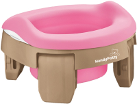 Дорожный горшок ROXY-KIDS HandyPotty / HP-255BP (бежевый/розовый) - 