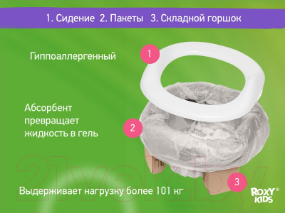 Дорожный горшок ROXY-KIDS HandyPotty / HP-255BP (бежевый/розовый)