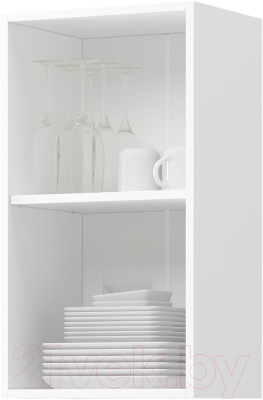 Шкаф навесной для кухни Mio Tesoro Модена ШВ 400 (белый/дуб ваниль)