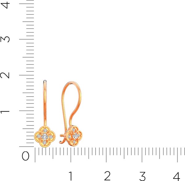 Серьги из розового золота ZORKA 310864.14K.R (с фианитами)