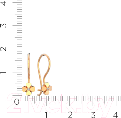 Серьги из розового золота ZORKA 310872.14K.R (с фианитами)
