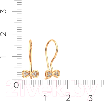 Серьги из розового золота ZORKA 310419А (с фианитами)