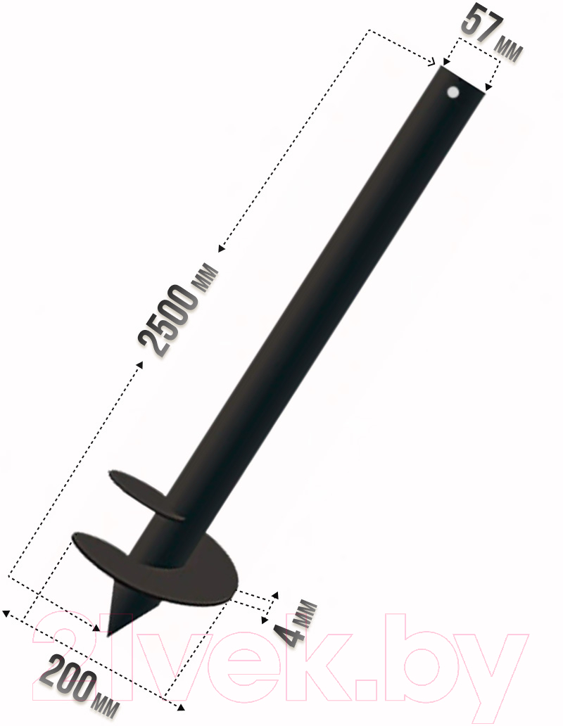 Свая винтовая Grins Metall 57x2500x3.0мм