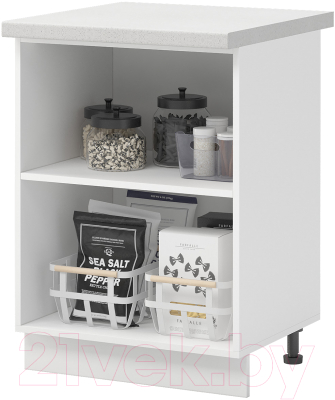 Шкаф-стол кухонный Mio Tesoro Модена ШН 600 со столешницей (белый/дуб ваниль/антарес)