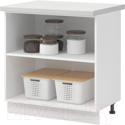 Шкаф-стол кухонный Mio Tesoro Модена ШН 800 со столешницей (белый/дуб ваниль/антарес)