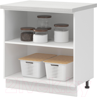 Шкаф-стол кухонный Mio Tesoro Пасадена ШН 800 со столешницей (белый/белый бриллиант/антарес)
