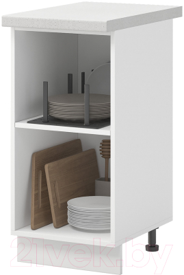 Шкаф-стол кухонный Mio Tesoro Модена ШН 400 со столешницей (белый/дуб ваниль/антарес)