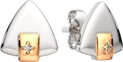 

Серьги из комбинированного серебра, 03D0069.G14K