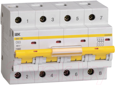 Выключатель автоматический IEK ВА47-100 4Р 63А 10кА С / MVA40-4-063-C