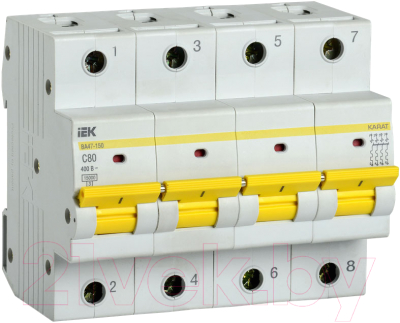 Выключатель автоматический IEK ВА47-150 4Р 80А 15кА C / MVA50-4-080-C