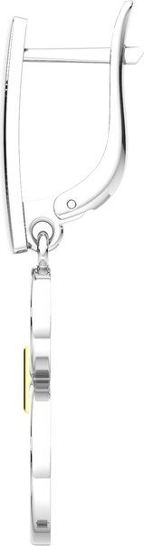 Серьги из комбинированного серебра ZORKA 0300128.G14K (с золотой вставкой)