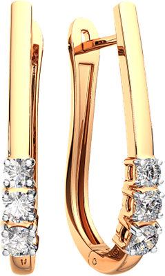 Серьги из розового золота ZORKA 3101140.9K.R.ZZ (с фианитами) -