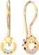 Серьги из розового золота ZORKA 3101035.14K.R.ZZ (с фианитами) - 