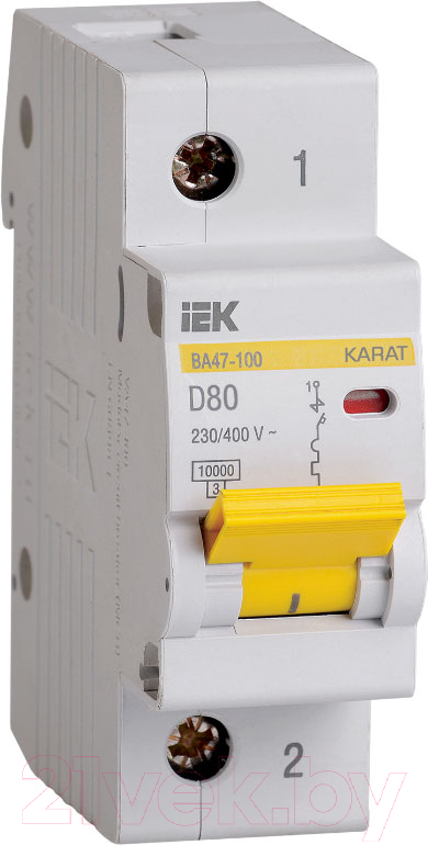 Выключатель автоматический IEK ВА47-100 1Р 80А 10кА D / MVA40-1-080-D