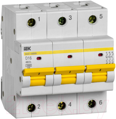 Выключатель автоматический IEK ВА47-100МА 3P 16А 10кА D / MVA43-3-016-D