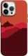 Чехол-накладка Luxo Горный пейзаж J272 для iPhone 14 Pro Max (бордовый/оранжевый) - 